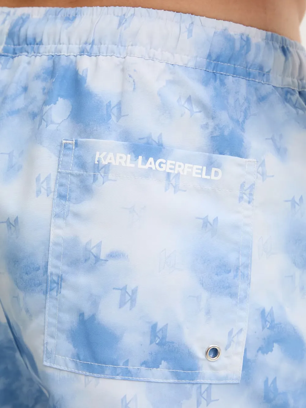 Karl Lagerfeld Zwembroek met monogramprint Blauw