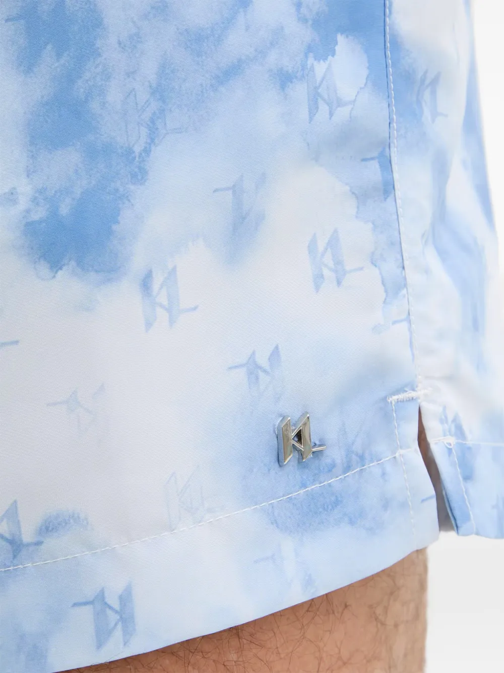 Karl Lagerfeld Zwembroek met monogramprint Blauw