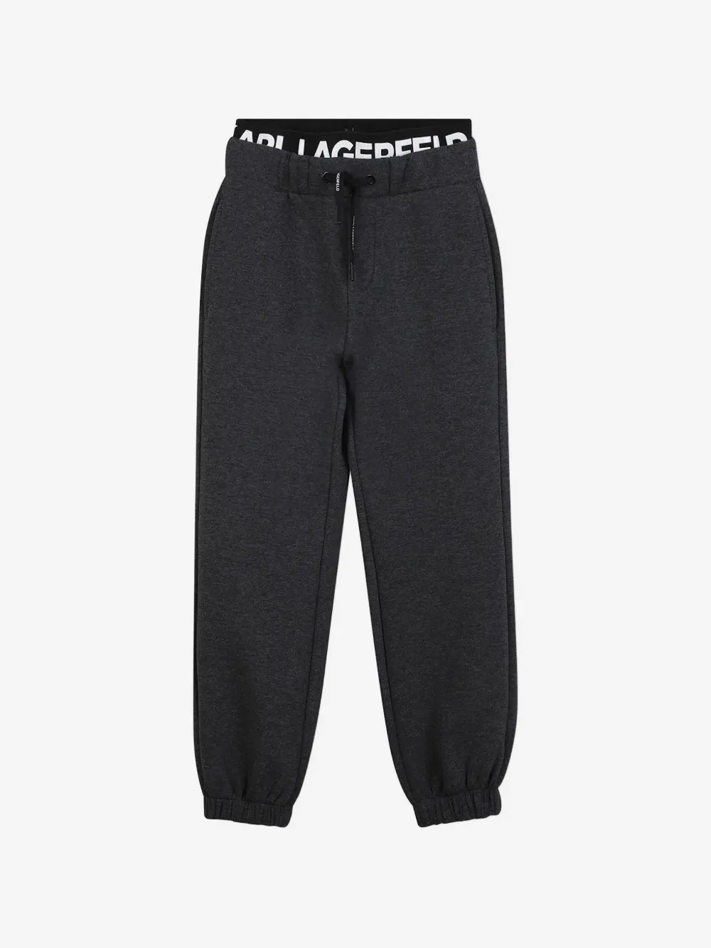 Karl Lagerfeld Kids 로고 밴드 드로스트링 트랙 팬츠