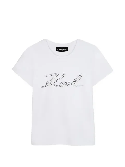 Karl Lagerfeld Kids rhinestone-logo T-shirt