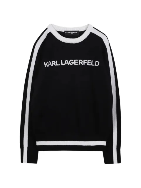 Karl Lagerfeld Kids logo-intarsia side-stripe sweater