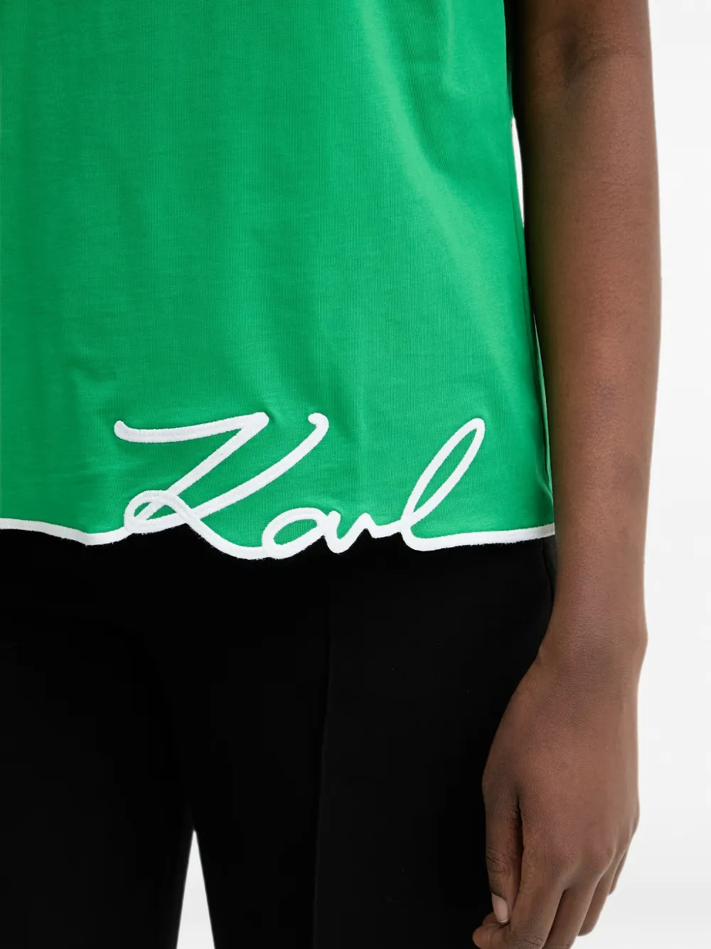 Karl Lagerfeld Blouse met geborduurd logo Groen