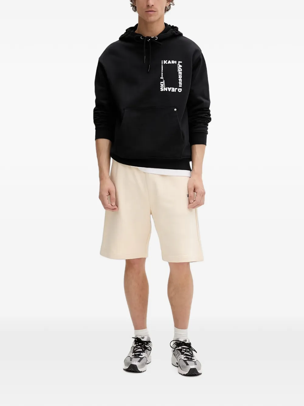 Karl Lagerfeld Jeans logo-print drawstring shorts Beige