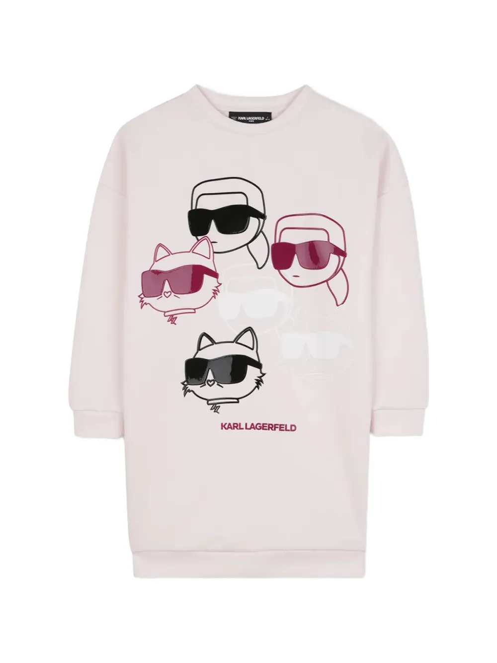 Karl Lagerfeld Kids robe-sweat à imprimé graphique - Tons neutres