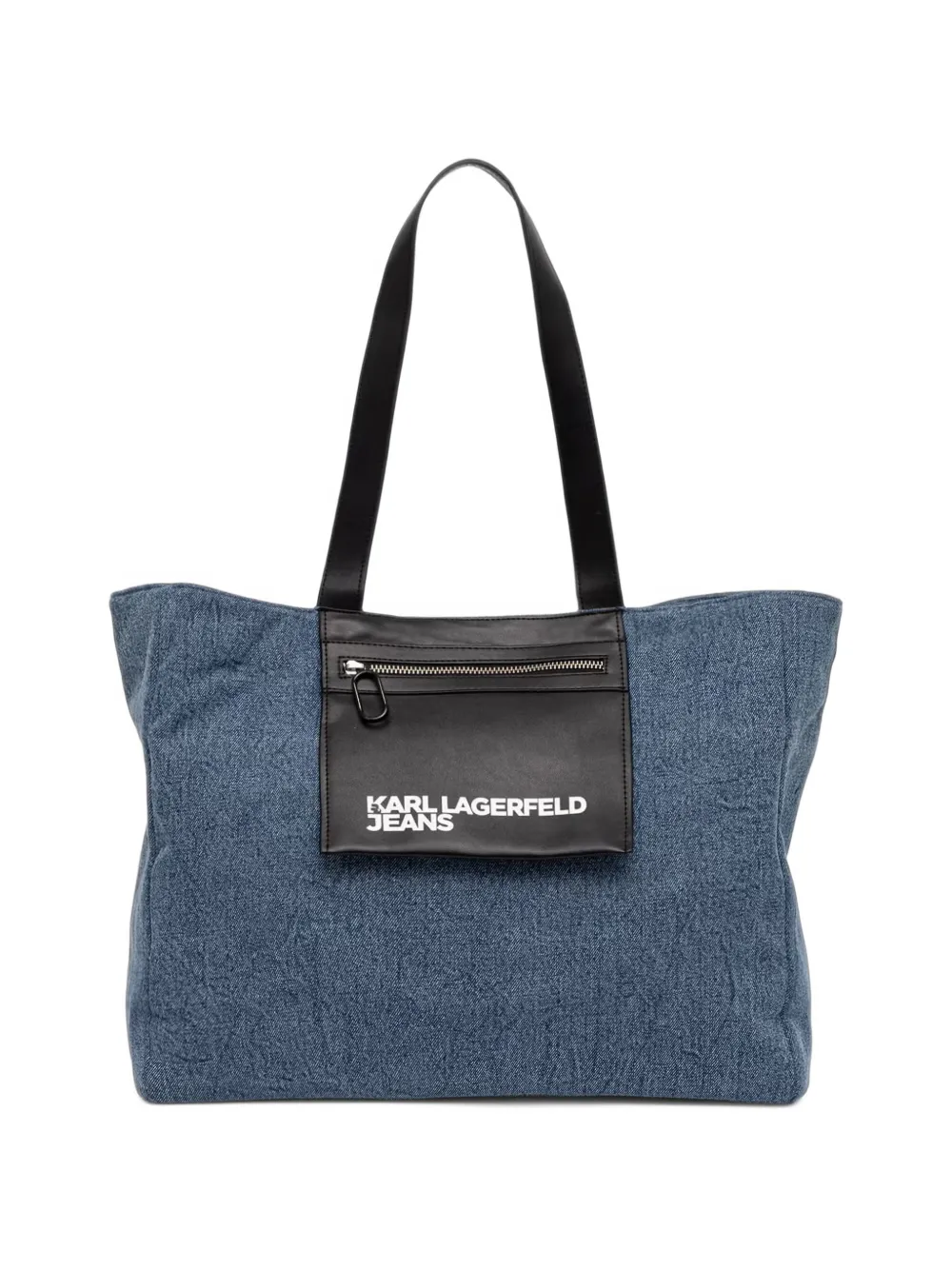 Karl Lagerfeld Jeans logo-print denim tote bag - Blu