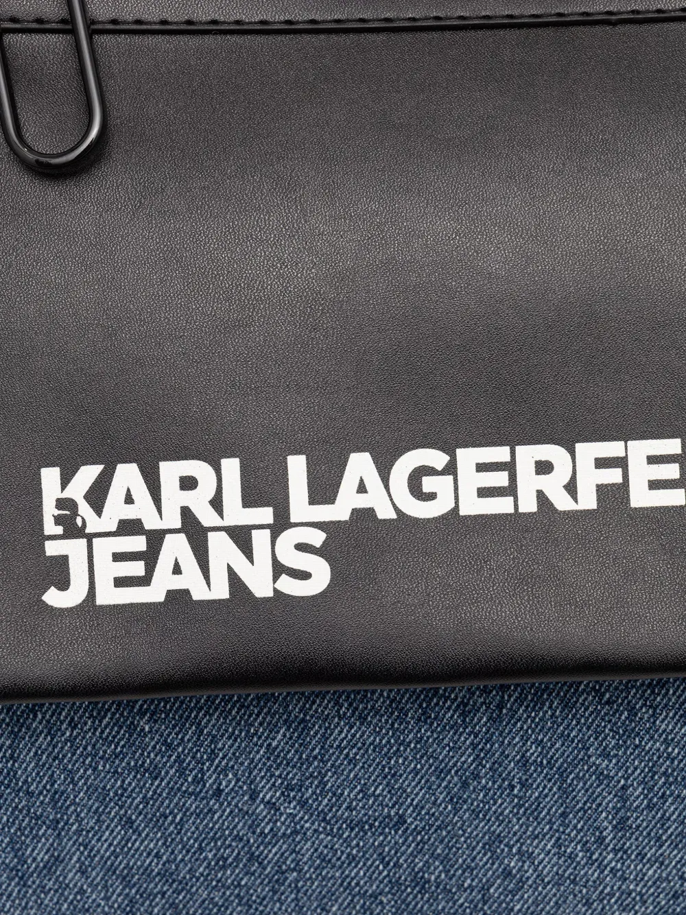Karl Lagerfeld Jeans logo-print denim tote bag Blauw