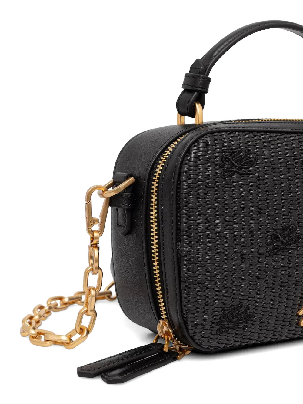 Karl Lagerfeld Geweven crossbodytas met logoplakkaat Zwart