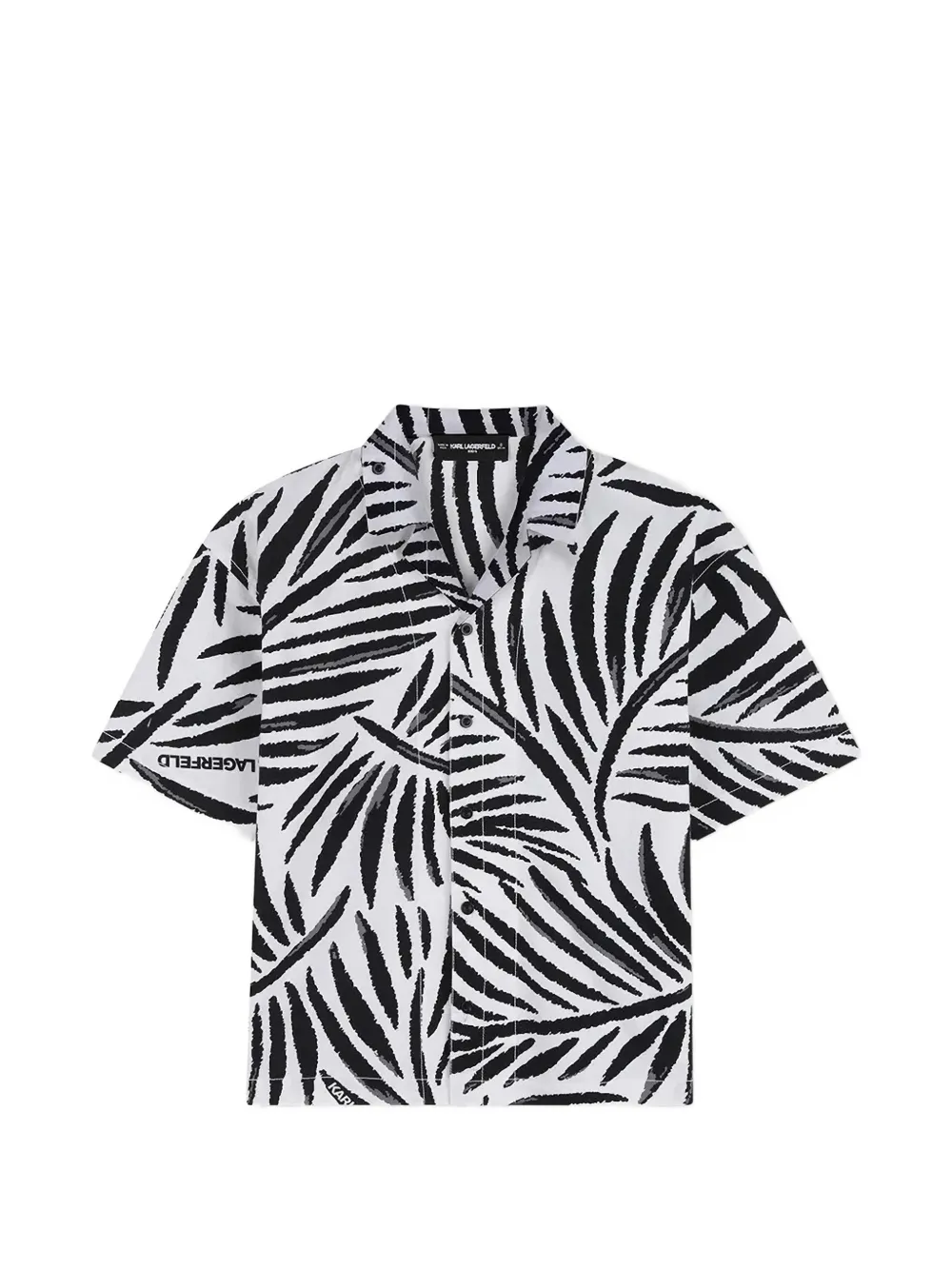 Karl Lagerfeld Kids palm leaf-print short-sleeve shirt - Bianco