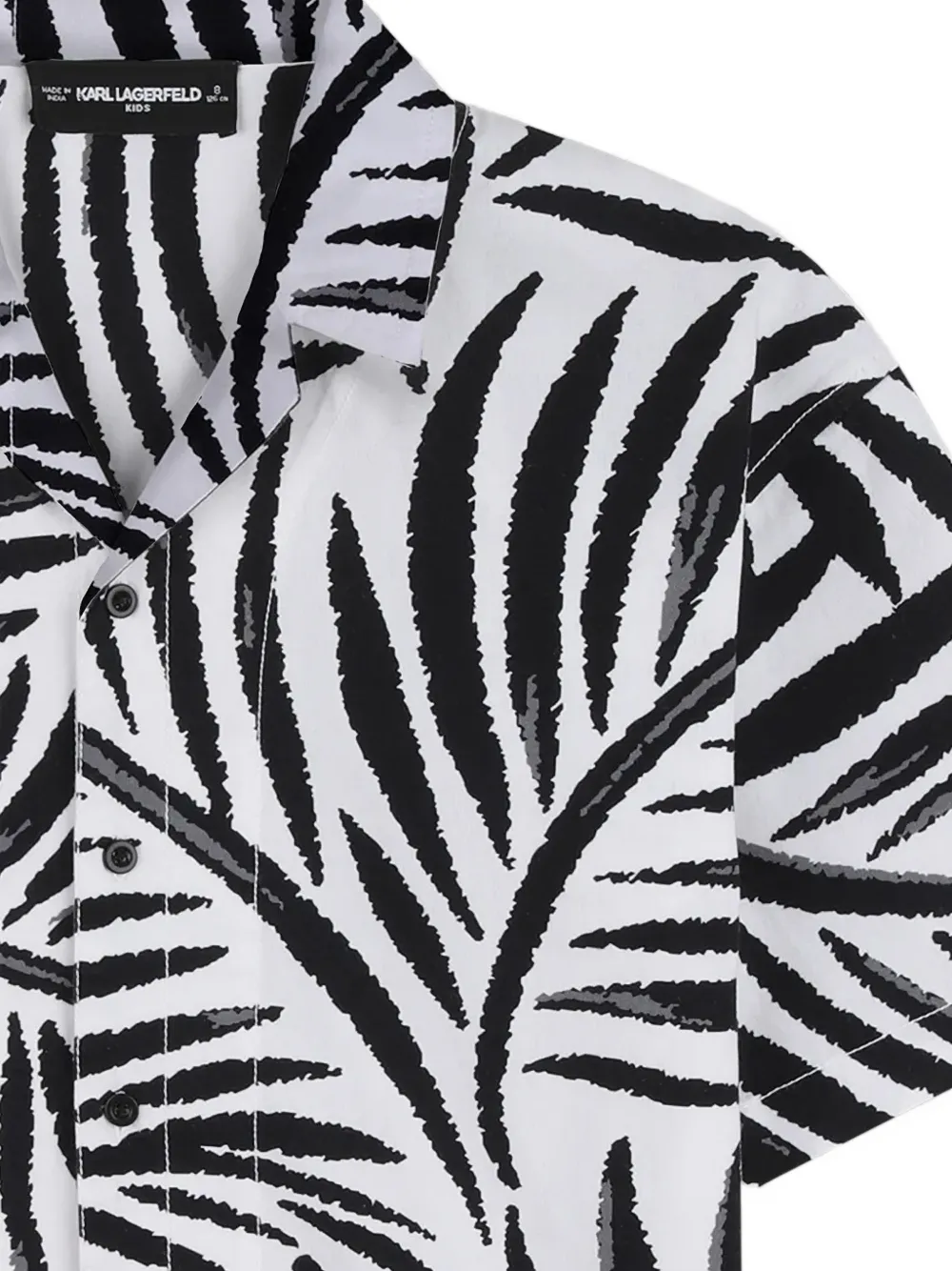 Karl Lagerfeld Kids Shirt met palmblad-print en korte mouwen Wit