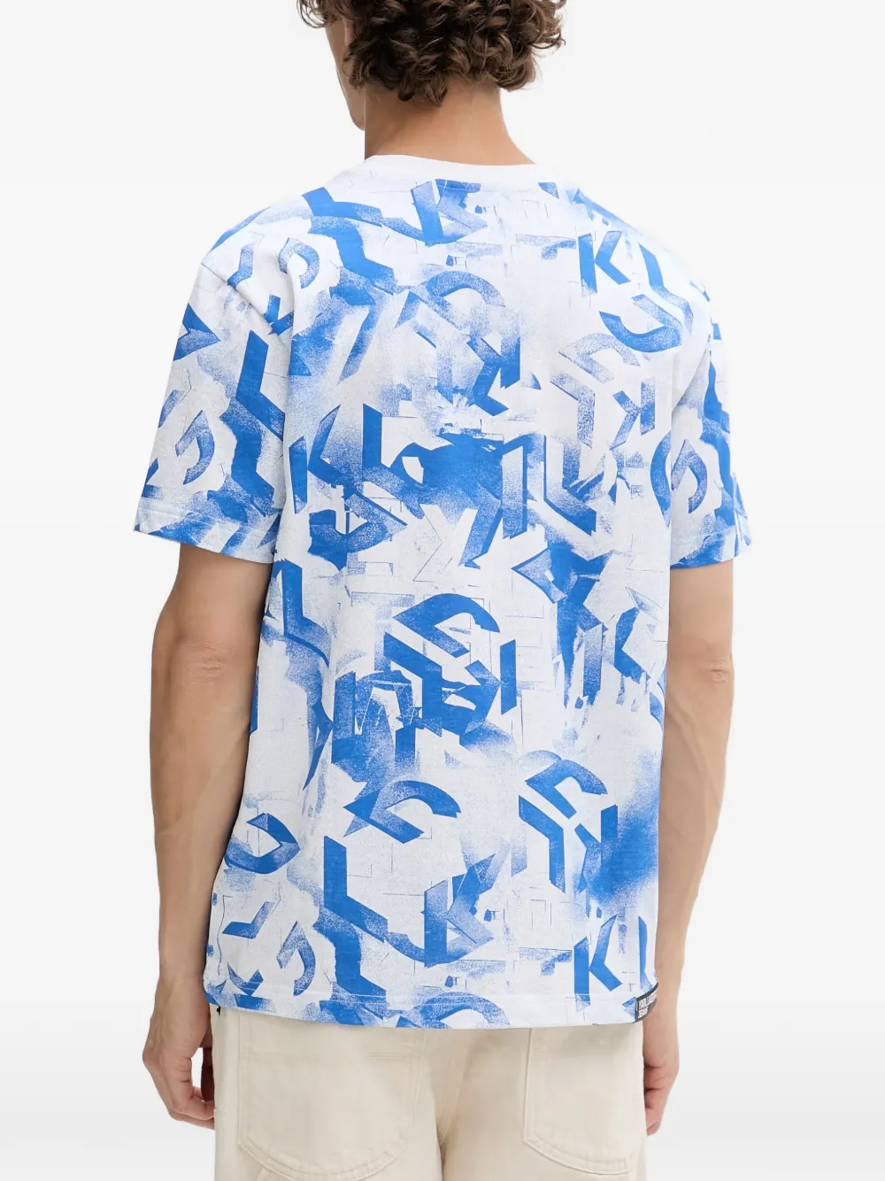 Karl Lagerfeld Jeans all-over logo-print T-shirt Wit