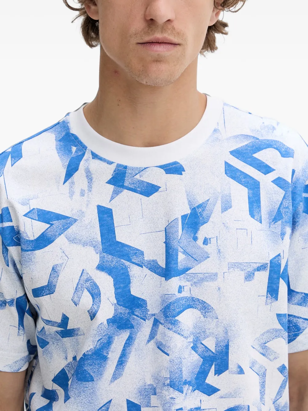 Karl Lagerfeld Jeans all-over logo-print T-shirt Wit