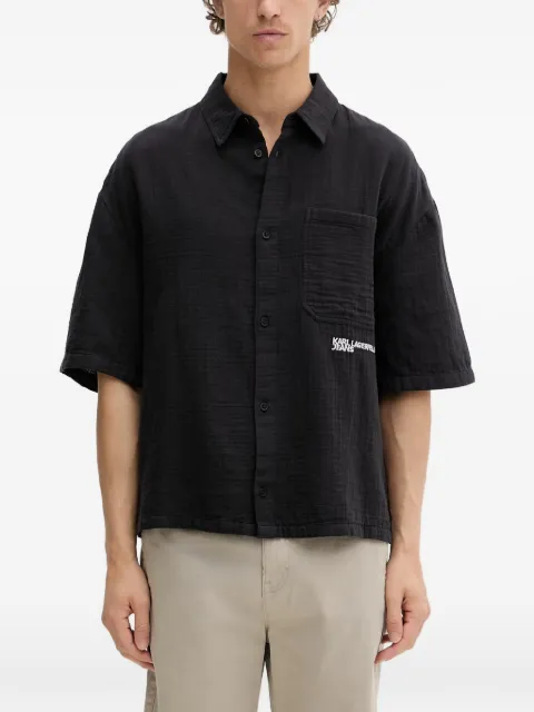 Karl Lagerfeld Jeans camisa con logo bordado y bolsillo en el pecho