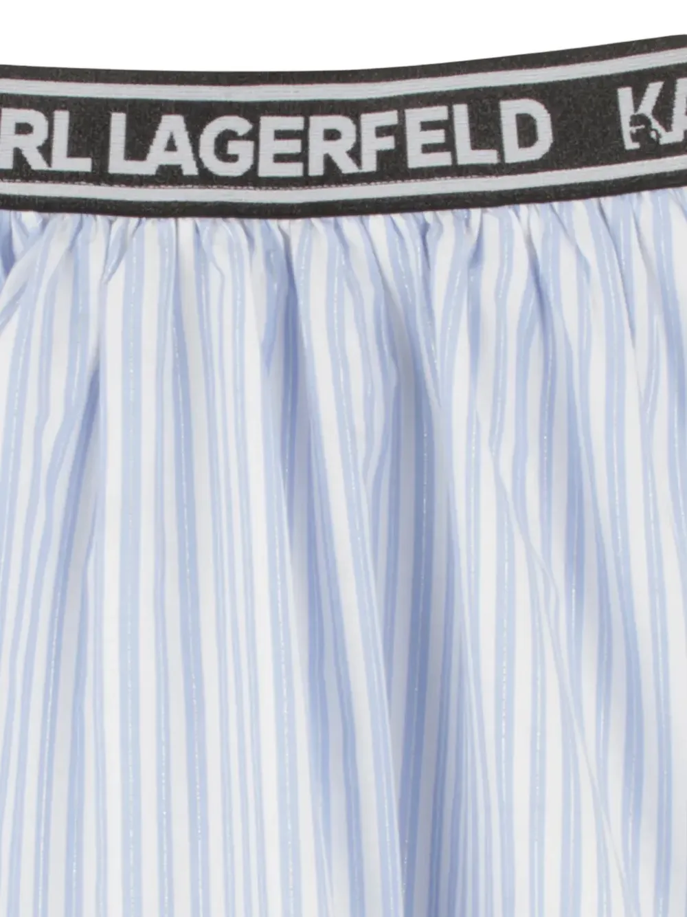 Karl Lagerfeld Kids logo-waistband striped mini skirt Wit