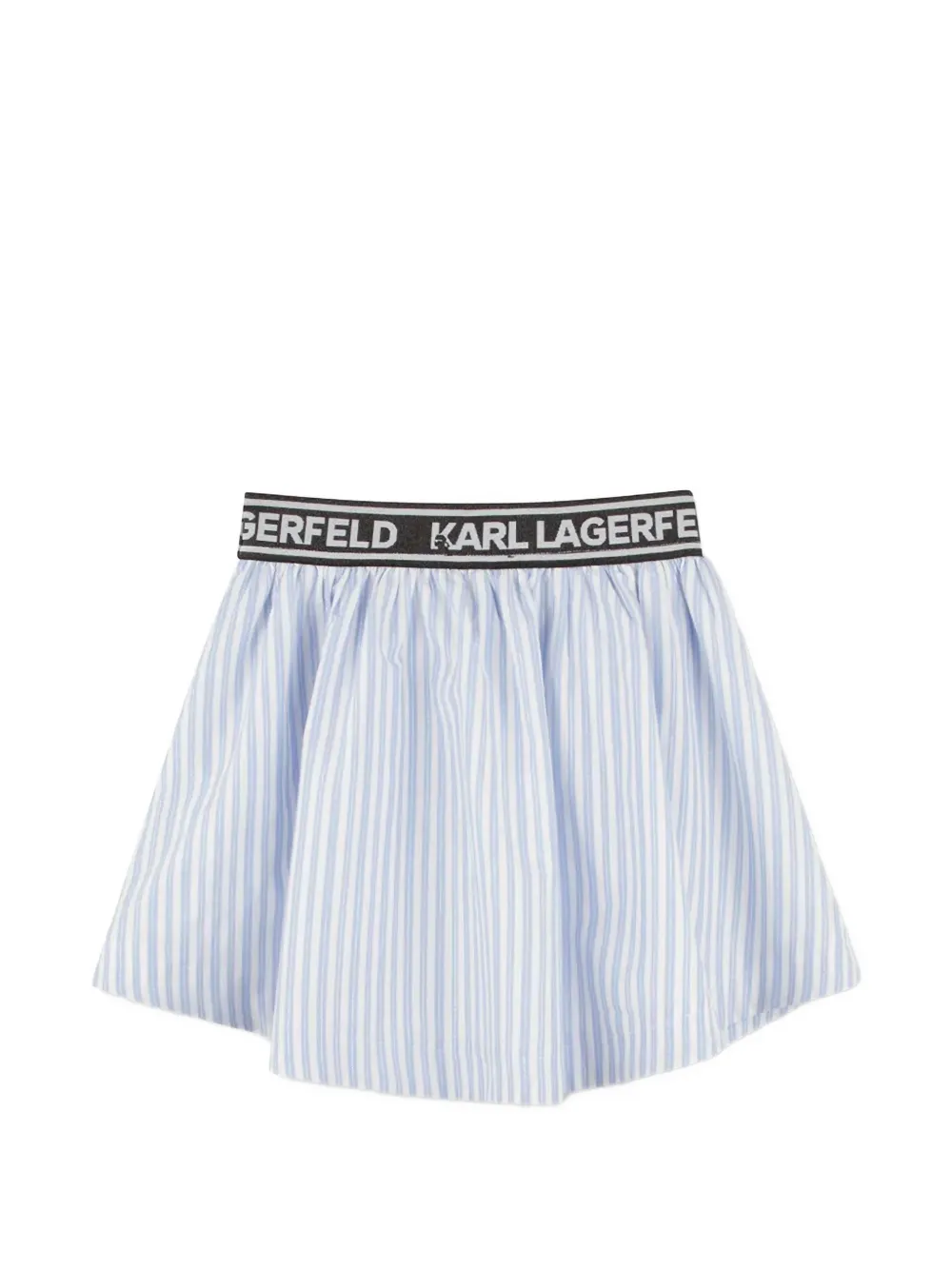 Karl Lagerfeld Kids logo-waistband striped mini skirt Wit