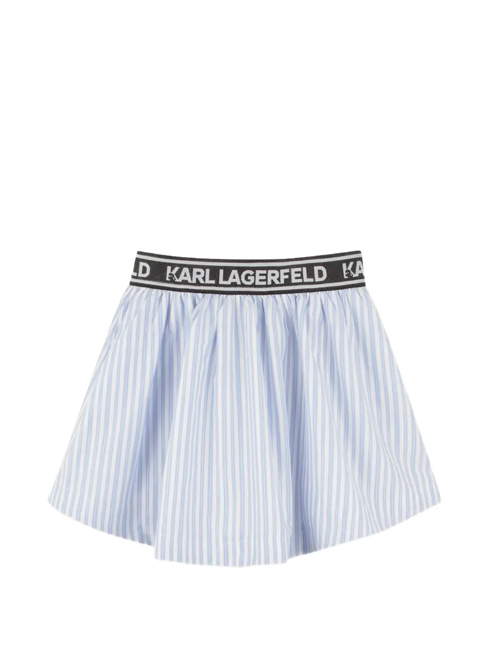 Karl Lagerfeld Kids logo-waistband striped mini skirt - Bianco