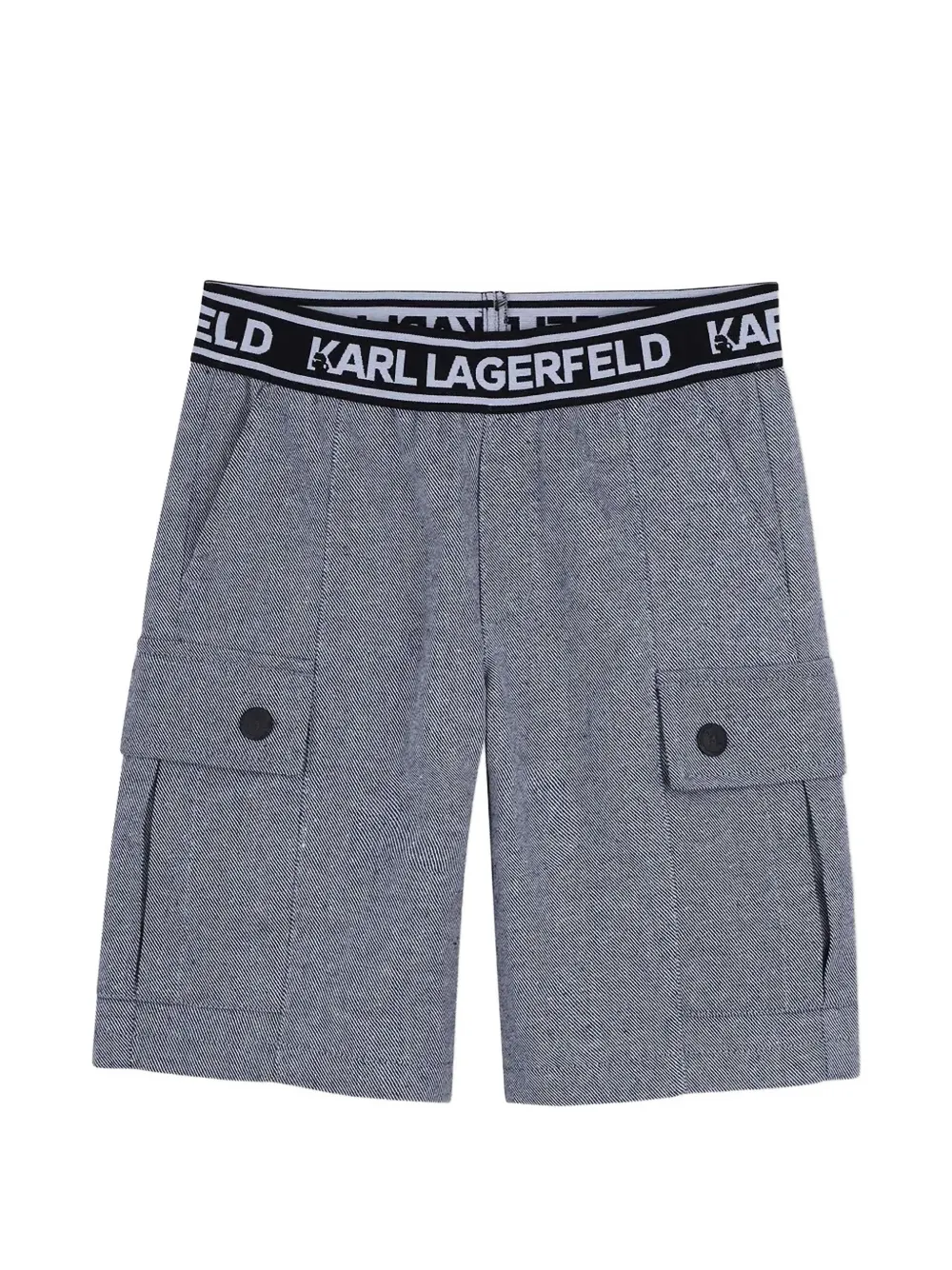 Karl Lagerfeld Kids logo-waistband cargo shorts - Blu