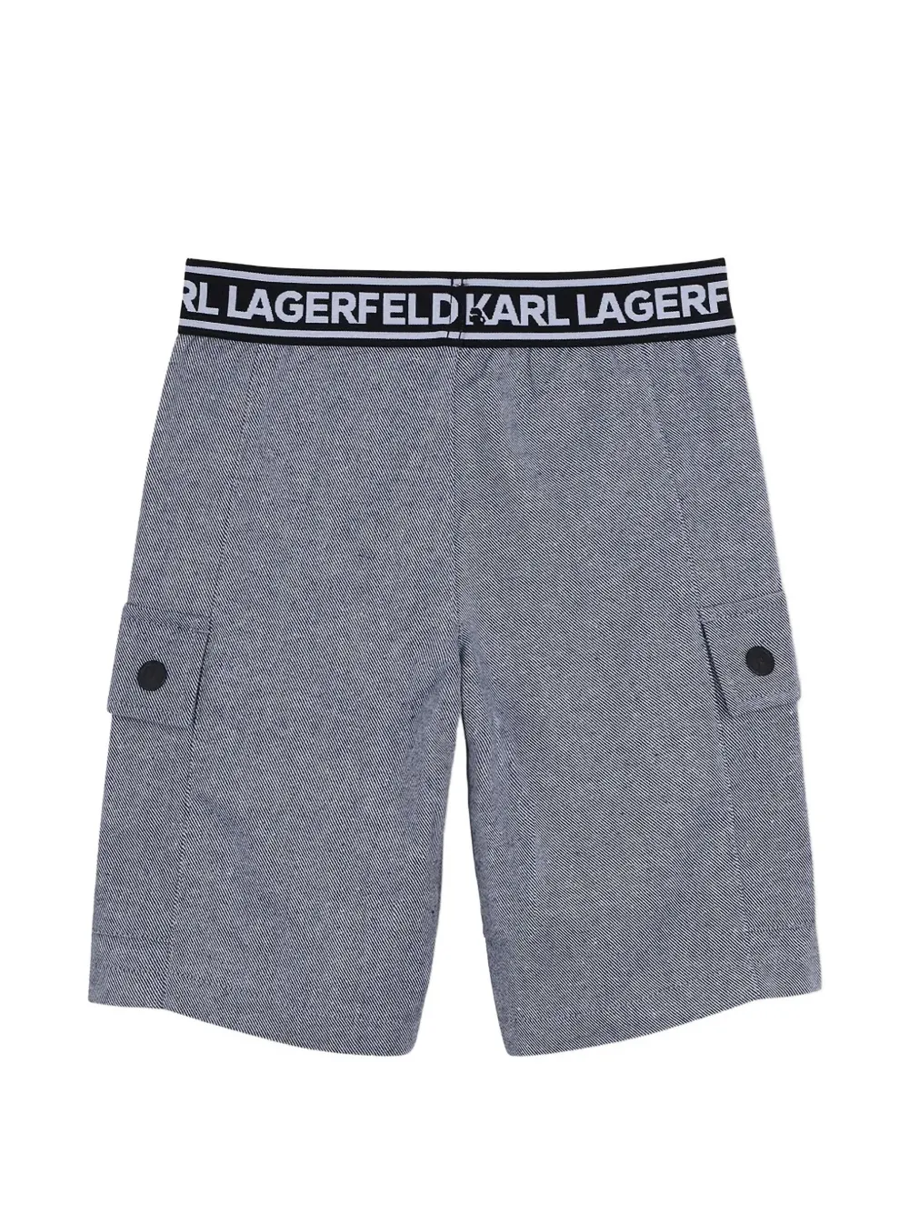 Karl Lagerfeld Kids Cargo shorts met logoband Blauw