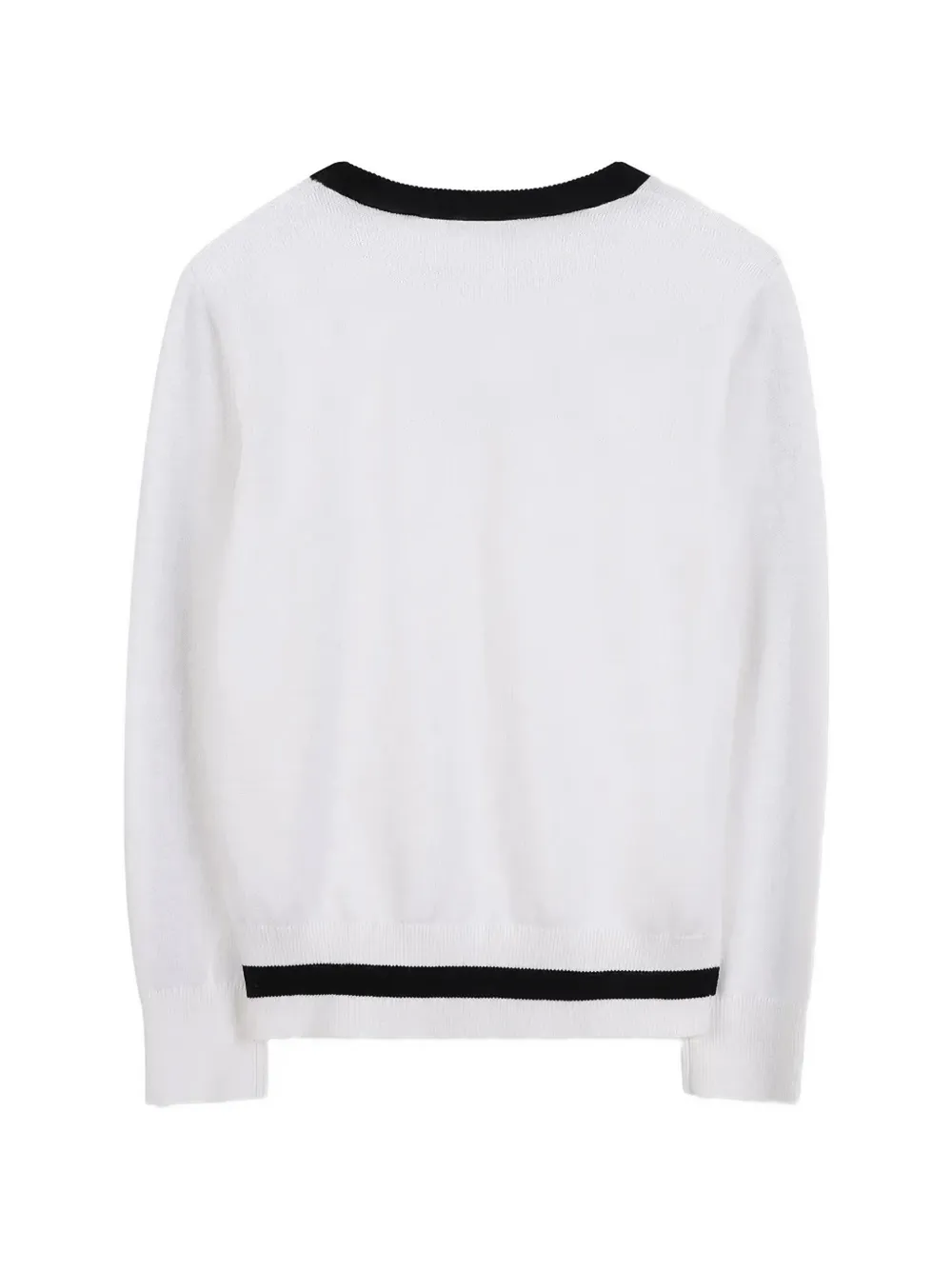 Karl Lagerfeld Kids Trui met zijstreep en logo-intarsia Wit