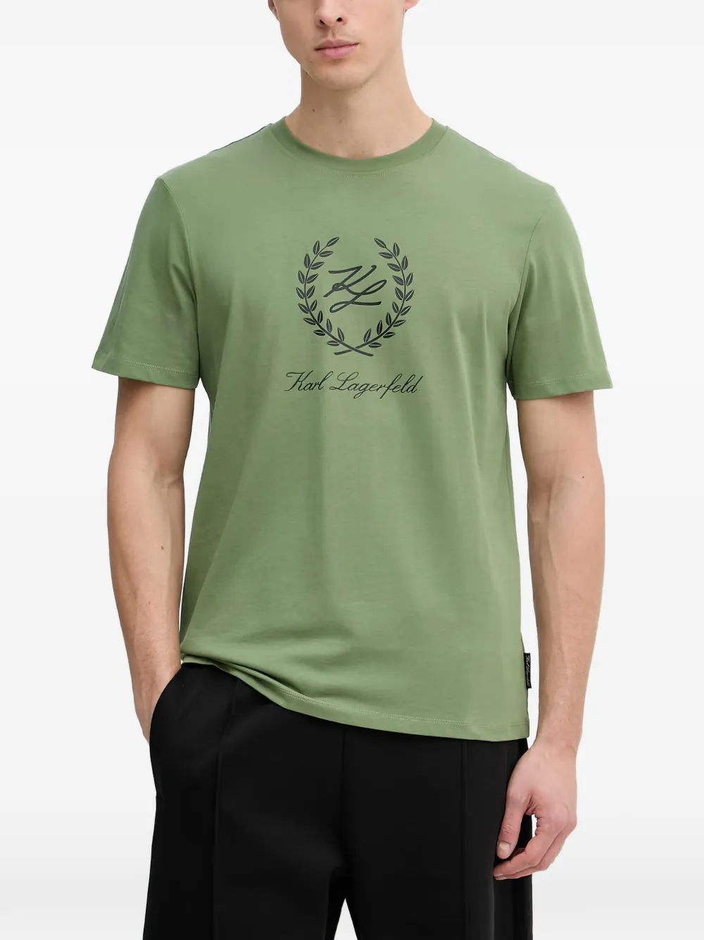Karl Lagerfeld logo-print crew-neck T-shirt - Verde