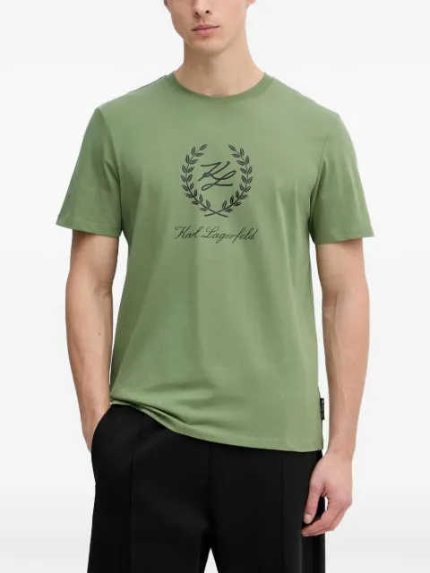 Karl Lagerfeld playera con cuello redondo y logo estampado