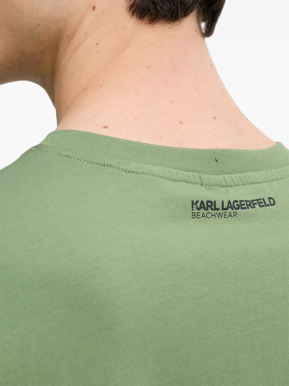 Karl Lagerfeld T-shirt met logoprint met ronde hals Groen