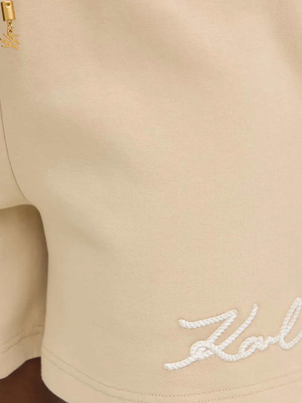 Karl Lagerfeld Jersey shorts met touwdetail Beige