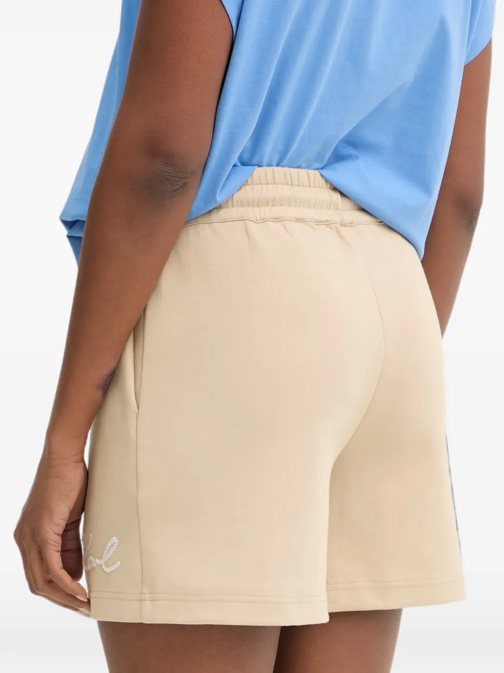 Karl Lagerfeld Jersey shorts met touwdetail Beige