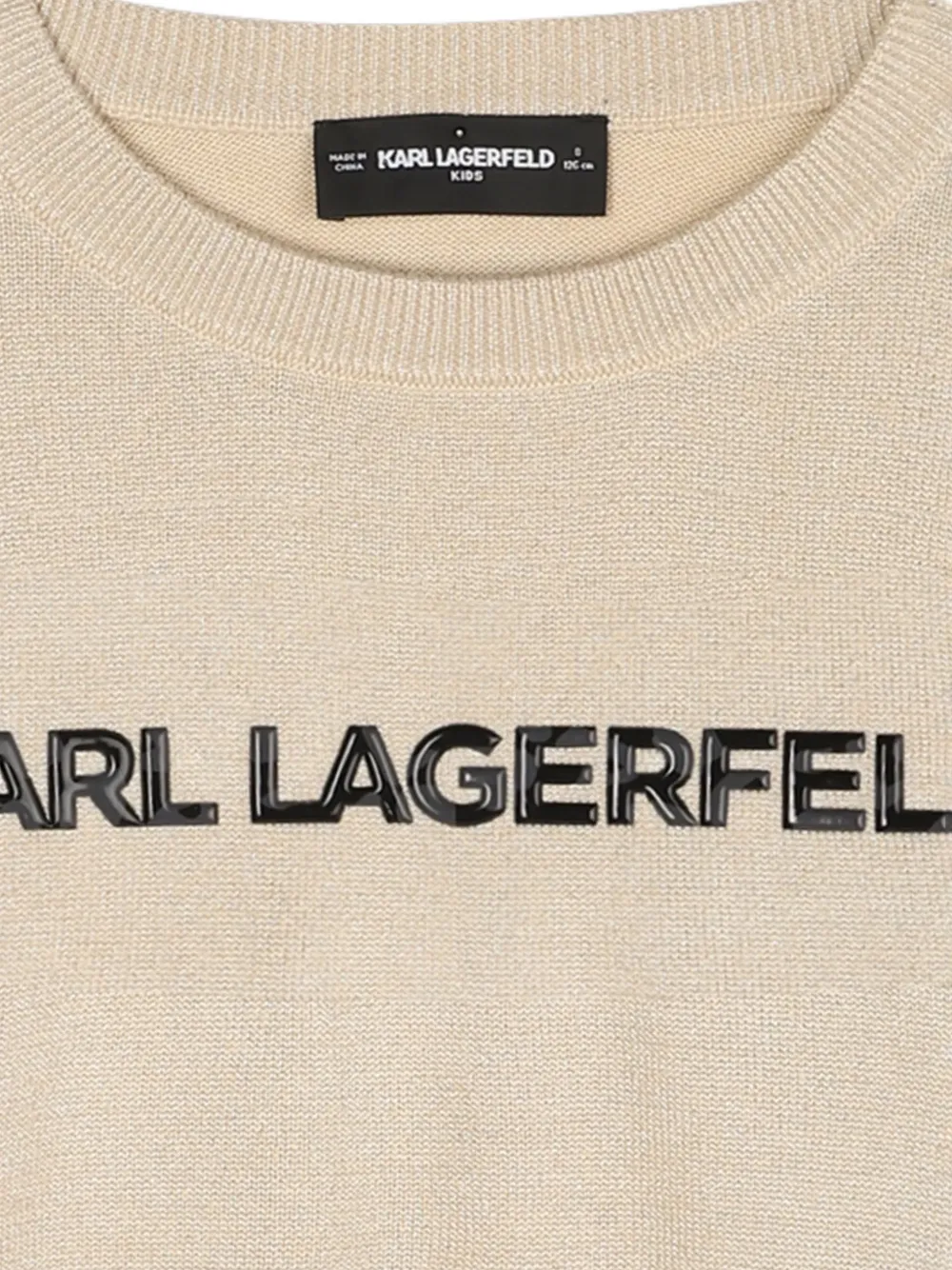Karl Lagerfeld Kids Trui met metallic-effect en logo-print Beige
