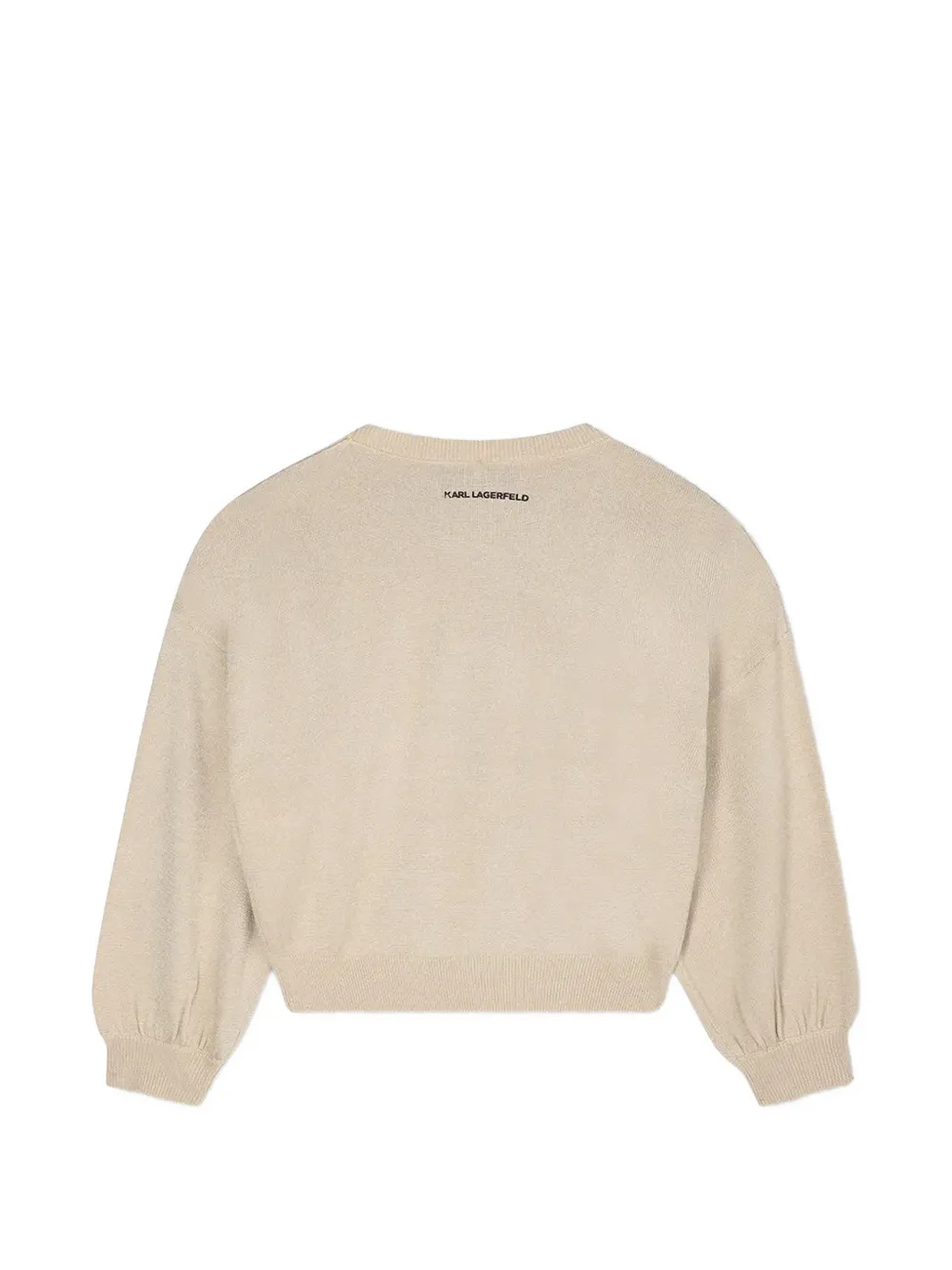 Karl Lagerfeld Kids Trui met metallic-effect en logo-print Beige