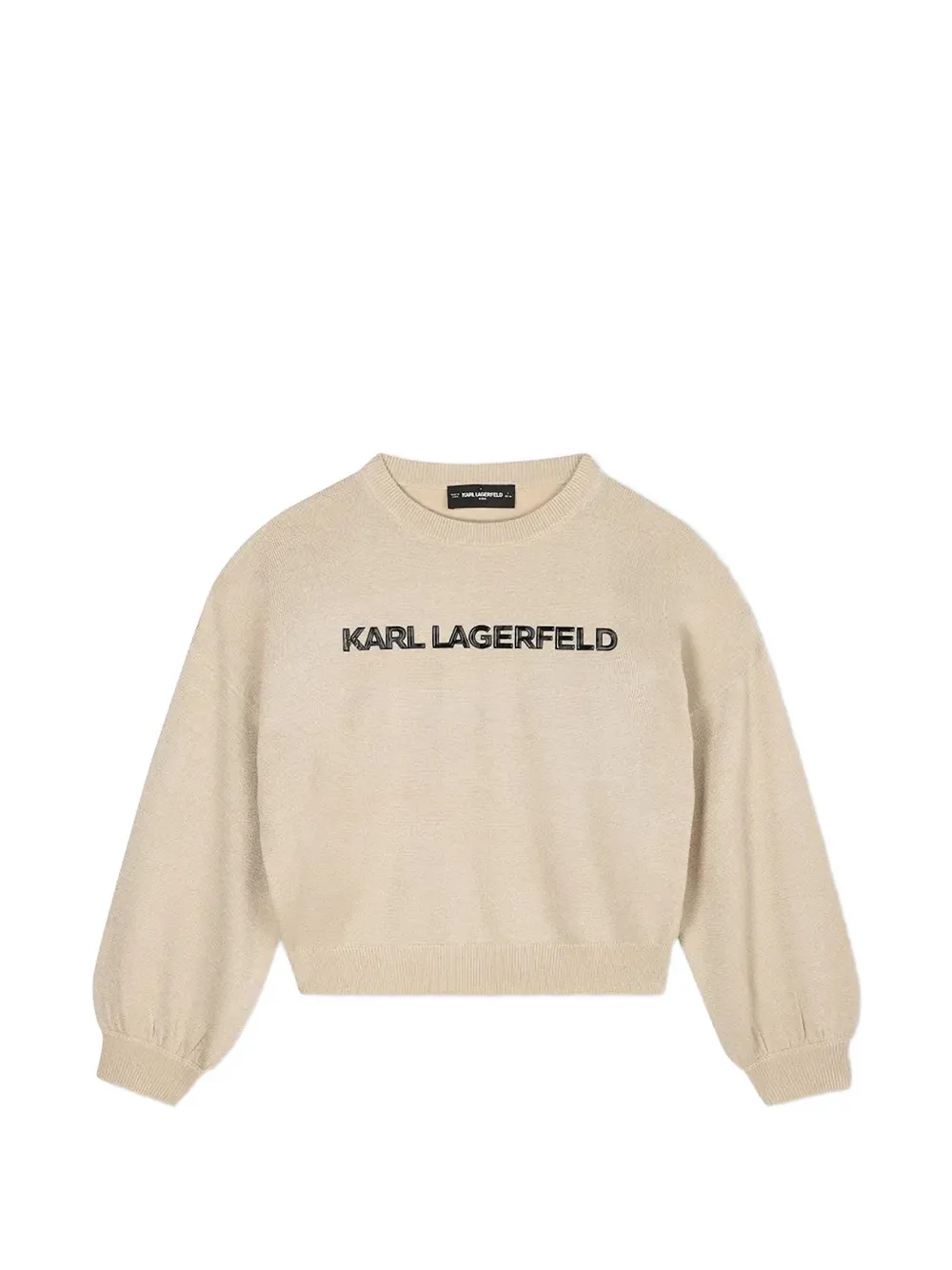 Karl Lagerfeld Kids logo-print metallic-effect sweater - Toni neutri