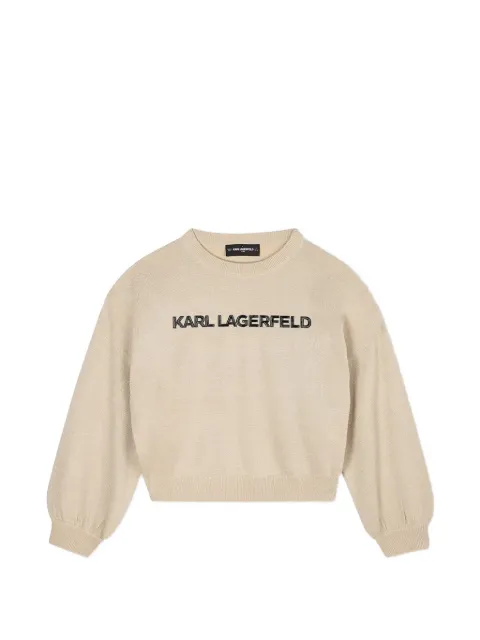 Karl Lagerfeld Kids jersey con logo estampado y efecto metalizado