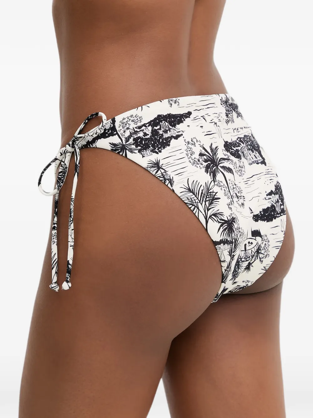 Karl Lagerfeld Bikinislip met strik en print Wit