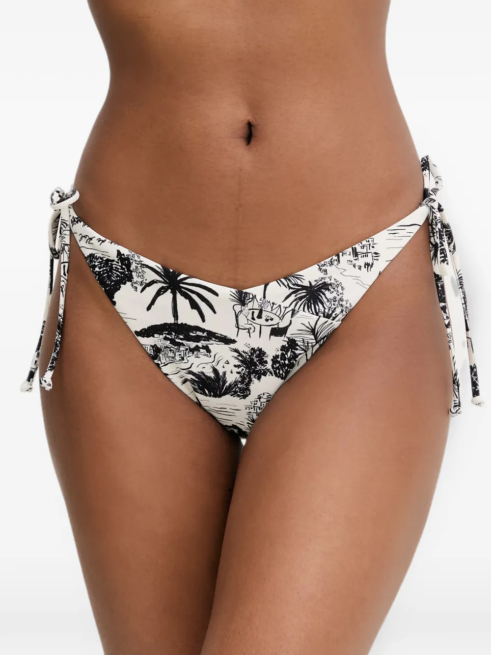 Karl Lagerfeld Bikinihöschen mit Landschafts-Print - Weiß
