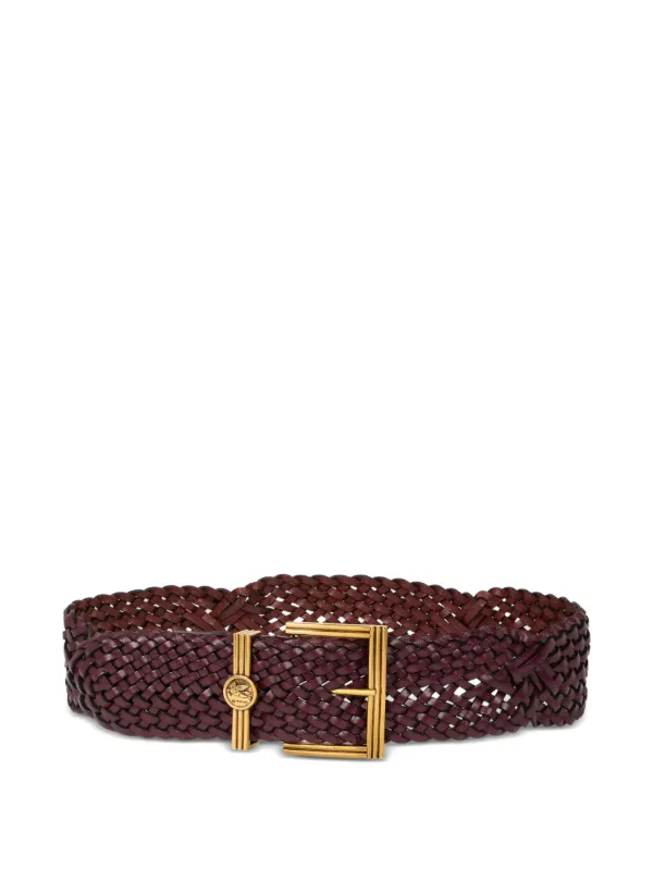 ETRO Woven Leather Belt | Red | FARFETCH