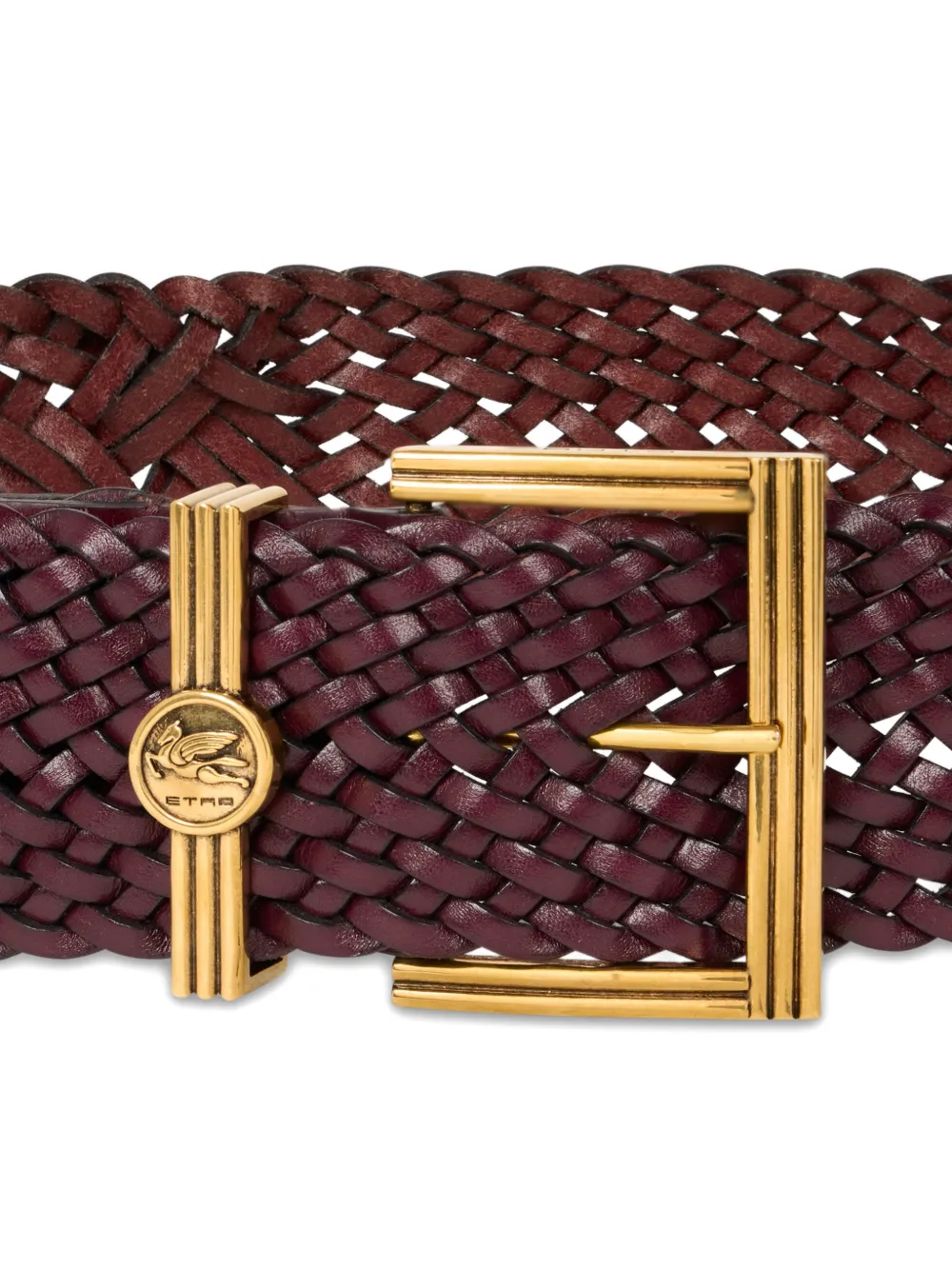 ETRO Geweven leren riem Rood