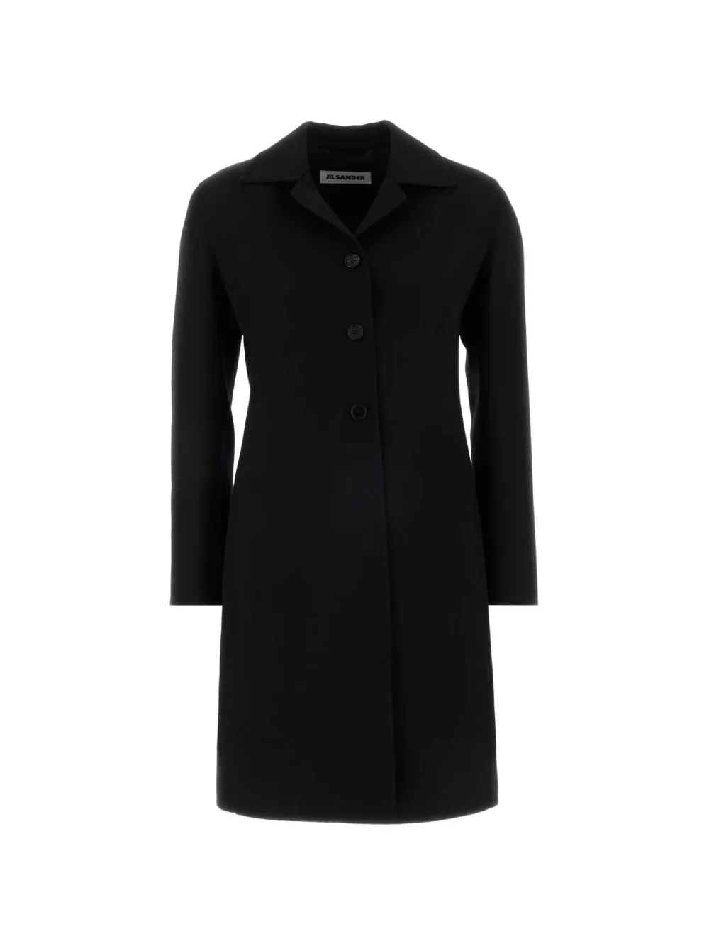 Jil Sander twill-weave single-breasted coat - Black