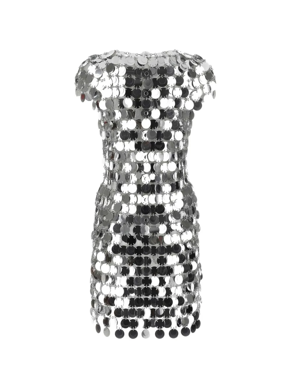Rabanne Sparkle Disc mini-jurk Zilver