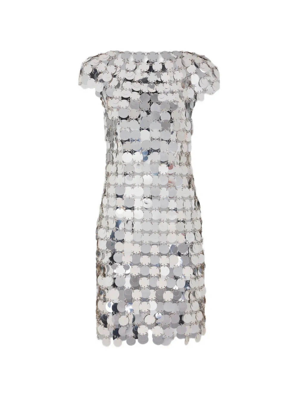 Rabanne Sparkle Disc mini-jurk Zilver