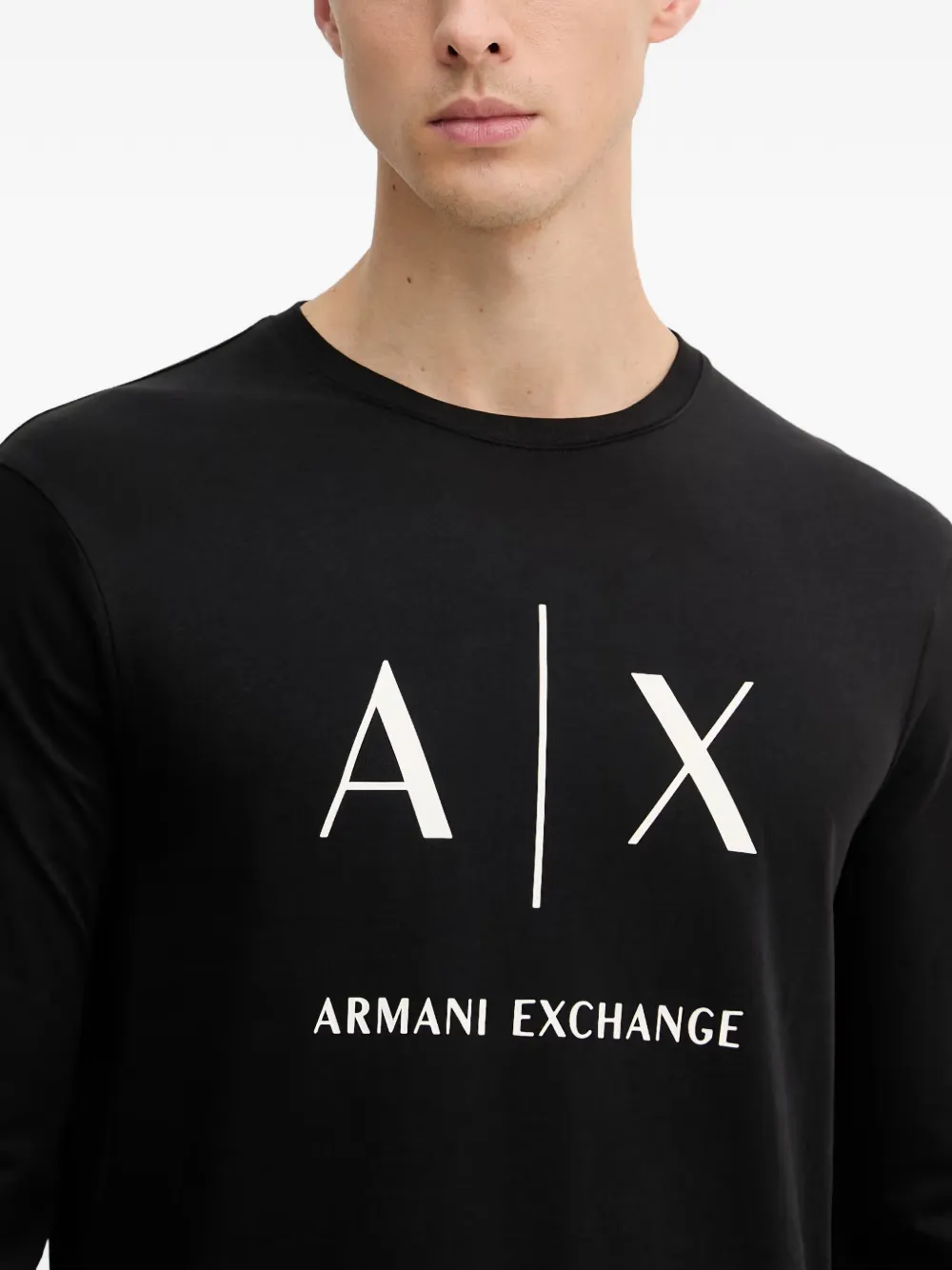 Armani Exchange T-shirt met logoprint Zwart