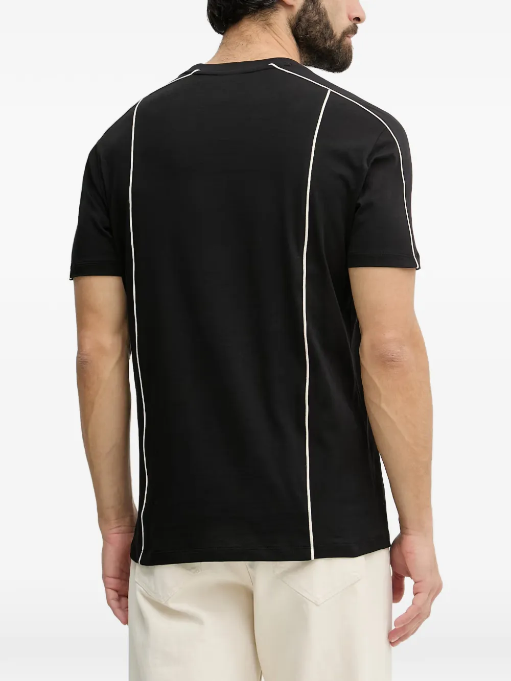 Armani Exchange T-shirt met afwerking en logoprint Zwart