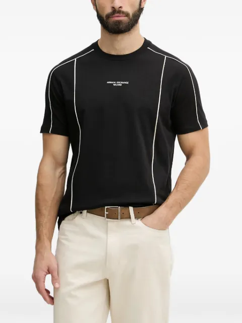Armani Exchange t-shirt à logo imprimé et liseré passepoilé