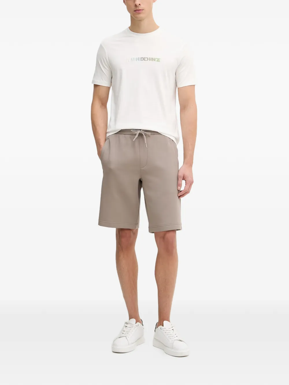 Armani Exchange T-shirt met geborduurd logo Wit