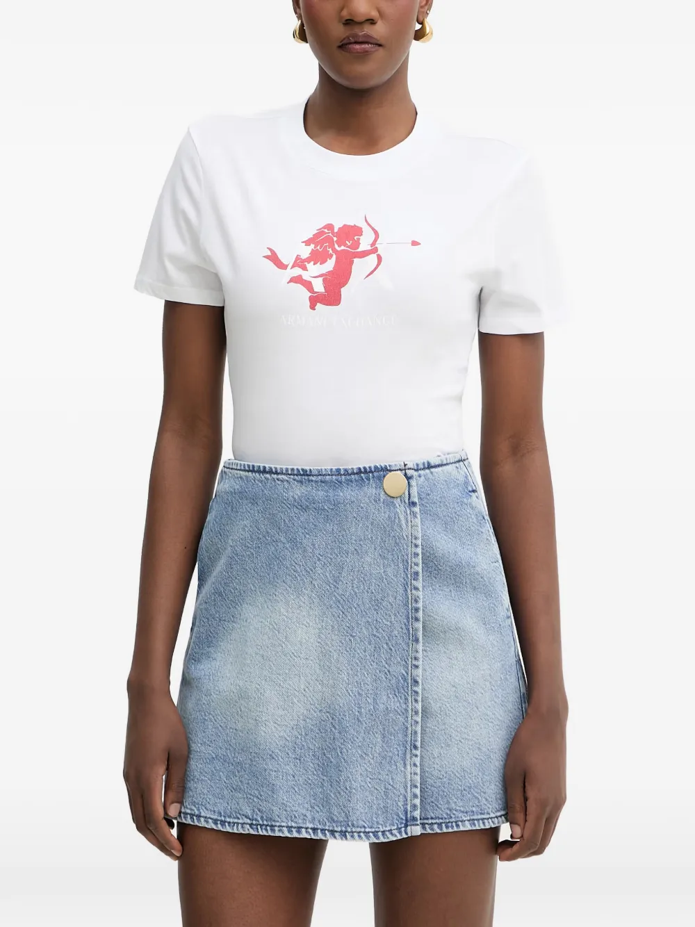 Armani Exchange logo-print cotton T-shirt - Weiß