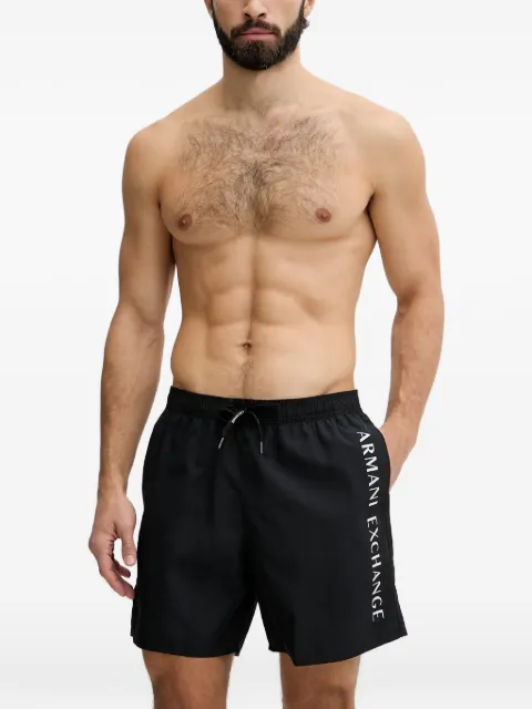 Armani Exchange logo-print drawstring swim shorts