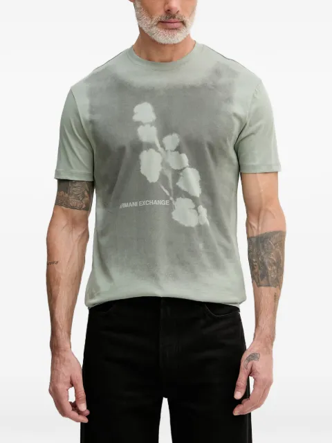 Armani Exchange floral-print logo-print T-shirt