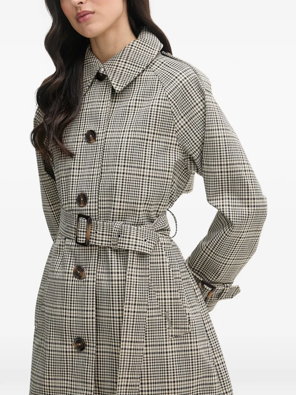 Barbour Maia geruite trenchcoat Beige