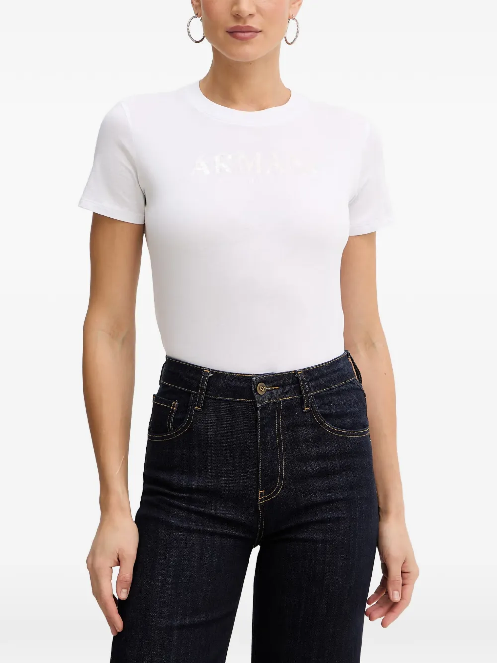 Armani Exchange logo-print cotton T-shirt - Bianco