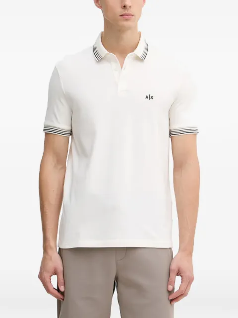 Armani Exchange logo-embroidered stripe-trim polo shirt