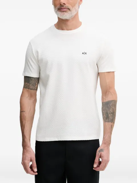 Armani Exchange logo-embroidered textured T-shirt