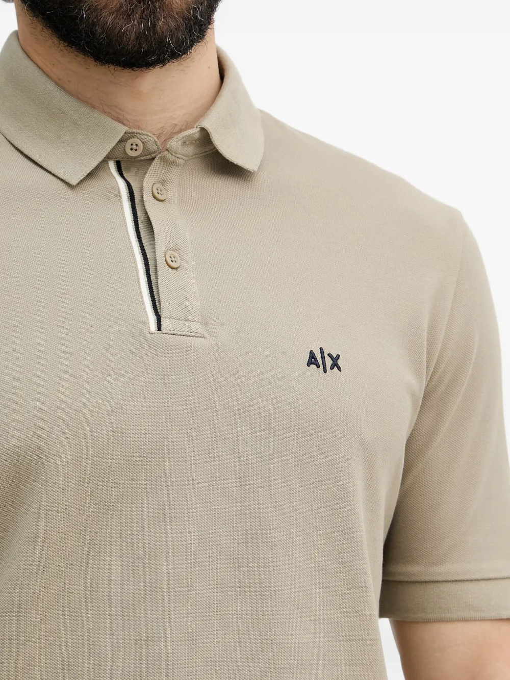 Armani Exchange Poloshirt met geborduurd logo Beige